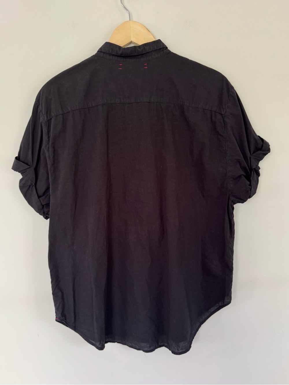 XiRENA Channing Collared Short Sleeve Cotton Shirt Black Small - Picture 6 of 10